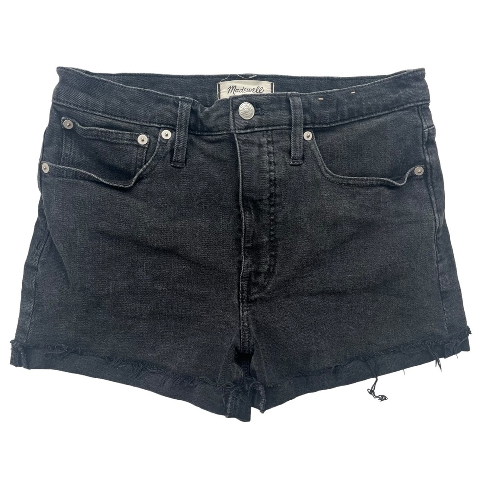 Madewell Women’s Size 27 Black & Gray, Lunar Wash High-Rise Cut-off Denim Shorts